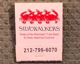 Vintage Matchbook Nyc Sidewalkers Restaurant Maryland Crab Etsy 日本 Vintage Matchbook Nyc Sidewalkers Restaurant Maryland Crab Etsy 日本