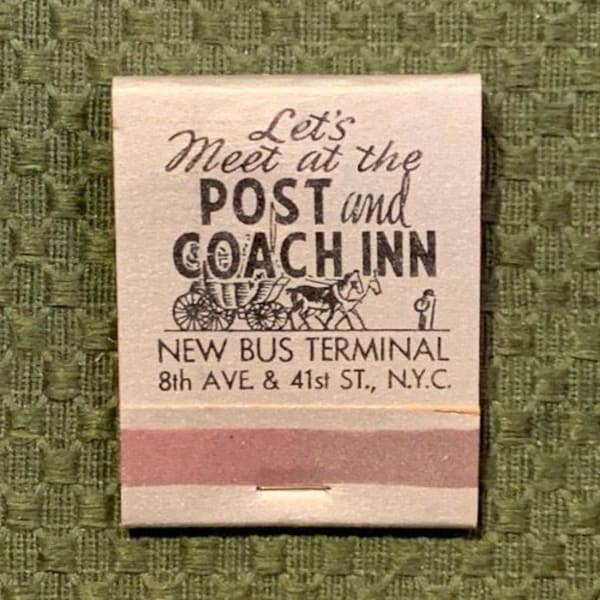 Vintage Matchbook, NYC, Post And Coach, Inn, Restaurant, New York City, Front Strike, W/ 20 Match Sticks, FREE SHIP In UsA