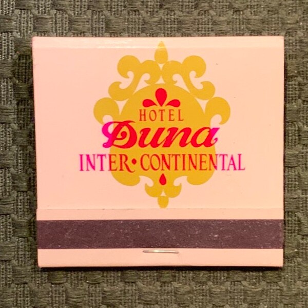Vintage Matchbook, Hotel Duna, Budapest Hungary, Inter Continental, Front Strike, W/ 30 Match Sticks, FREE SHIP In UsA