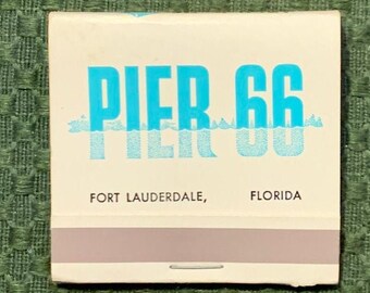 Vintage Matchbook, Pier 66, Motor Hotel, Restaurant, Yacht Club, Ft Lauderdale, Florida, Front Strike, W/ All 28 Match Sticks, FREE SHIP UsA