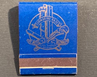 Vintage Matchbook, US Navy, Lockwood Hall, Submarine Base, Pearl Harbor, Hawaii, Front Strike, W/ 20 Match Sticks, FREE SHIP In UsA
