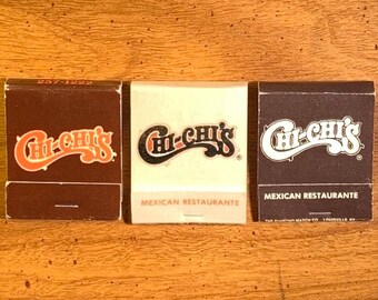 Vintage Matchbooks, Chi Chis, Mexican Restaurant, Home Of The Chimichanga, Lot Of 3, W/ All Matches, FREE SHIP In UsA