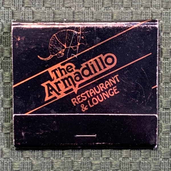 Vintage Matchbook, Armadillo Restaurant, Lounge, Denver, Colorado, w/ 30 Match Sticks, FREE SHIP In UsA