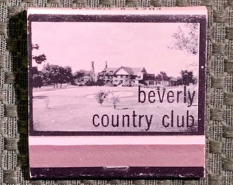 Vintage Matchbook, Beverly, Country Club, Chicago, Illinois, Front Strike, Golf Club, W/ All 28 Match Sticks, FREE SHIP In UsA