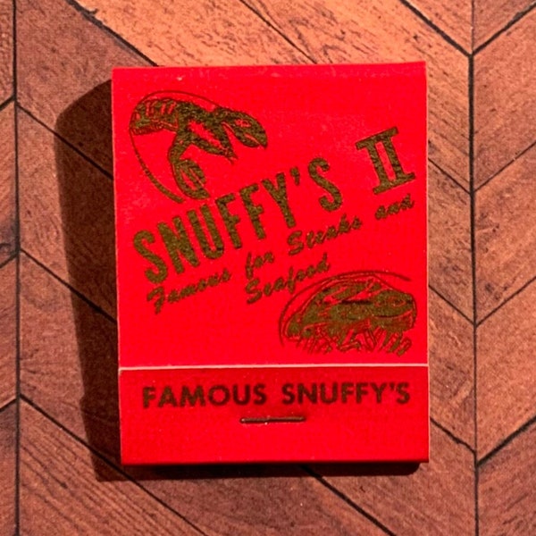 Vintage Matchbook, Snuffys II, Restaurant, Scotch Plains, NJ, Front Strike, W/ 20 Match Sticks, FREE SHiP In UsA