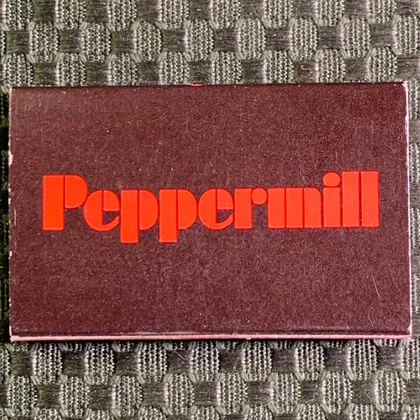 Vintage Matchbook, Peppermill Restaurant, Las Vegas, Reno, Nevada, Matchbox, W/ Wooden Match Sticks, FREE SHIP In UsA