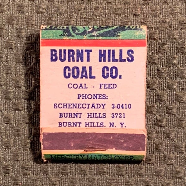 Vintage Matchbook, Burnt Hills, Coal Company, Schenectady, NY, Sailor Girl, Girlie, Pin Up, Front Strike, Missing 8 Match Sticks FREE SHIP