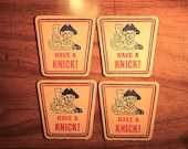 Knickerbocker Beer Coasters Jacob Ruppert Brewery Man Cave Bar Lot Of 4 Coasters 1960s FREE SHIPPING