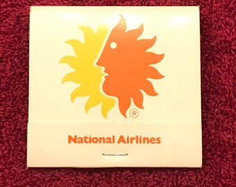 VIntage Matchbook, National Airlines, 1970s, Airplane, w/ 30 Match Sticks, FREE SHIP In USA