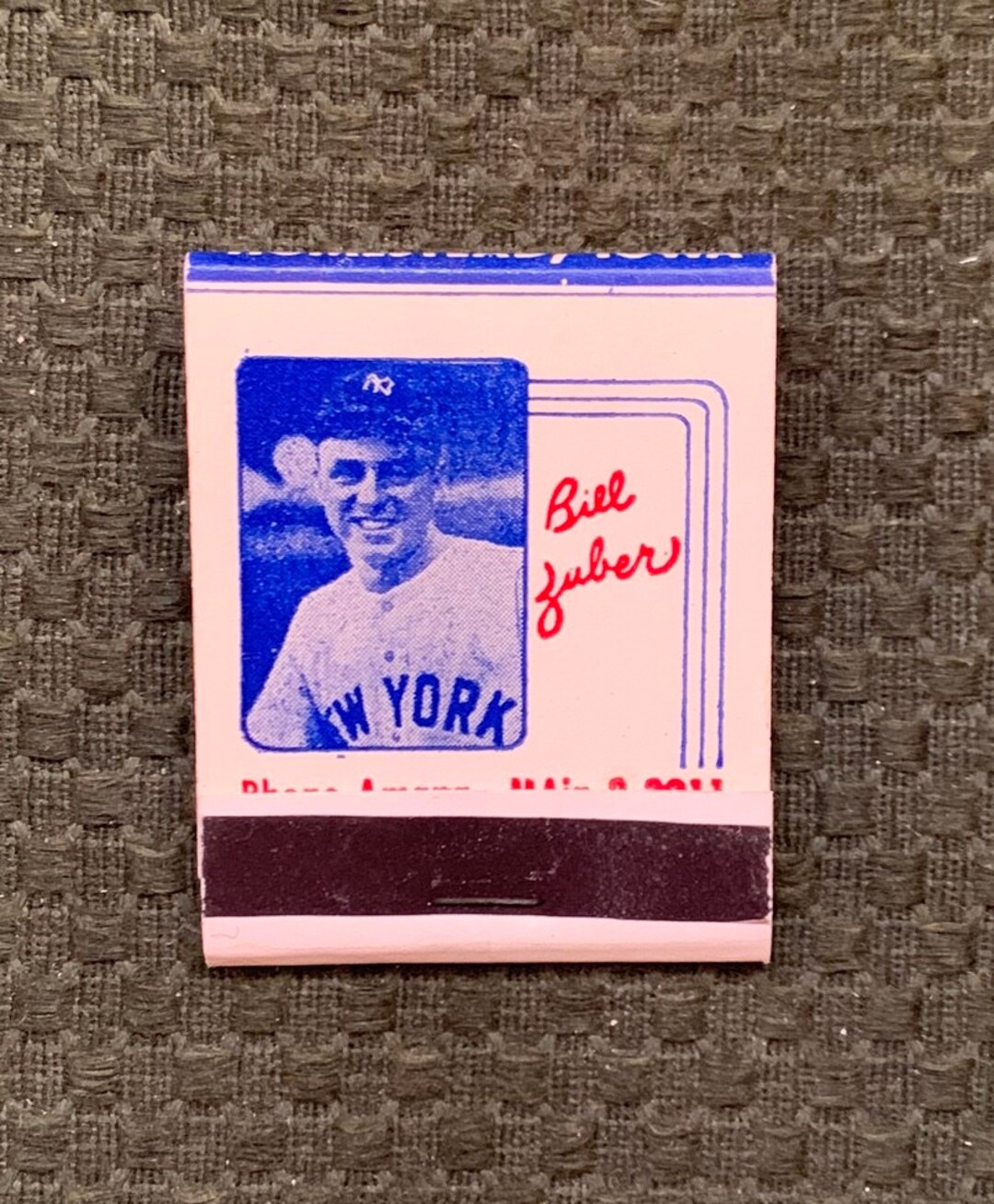 Vintage Matchbook, Bill Zuber, Restaurant, NY Yankees, Homestead, Iowa
