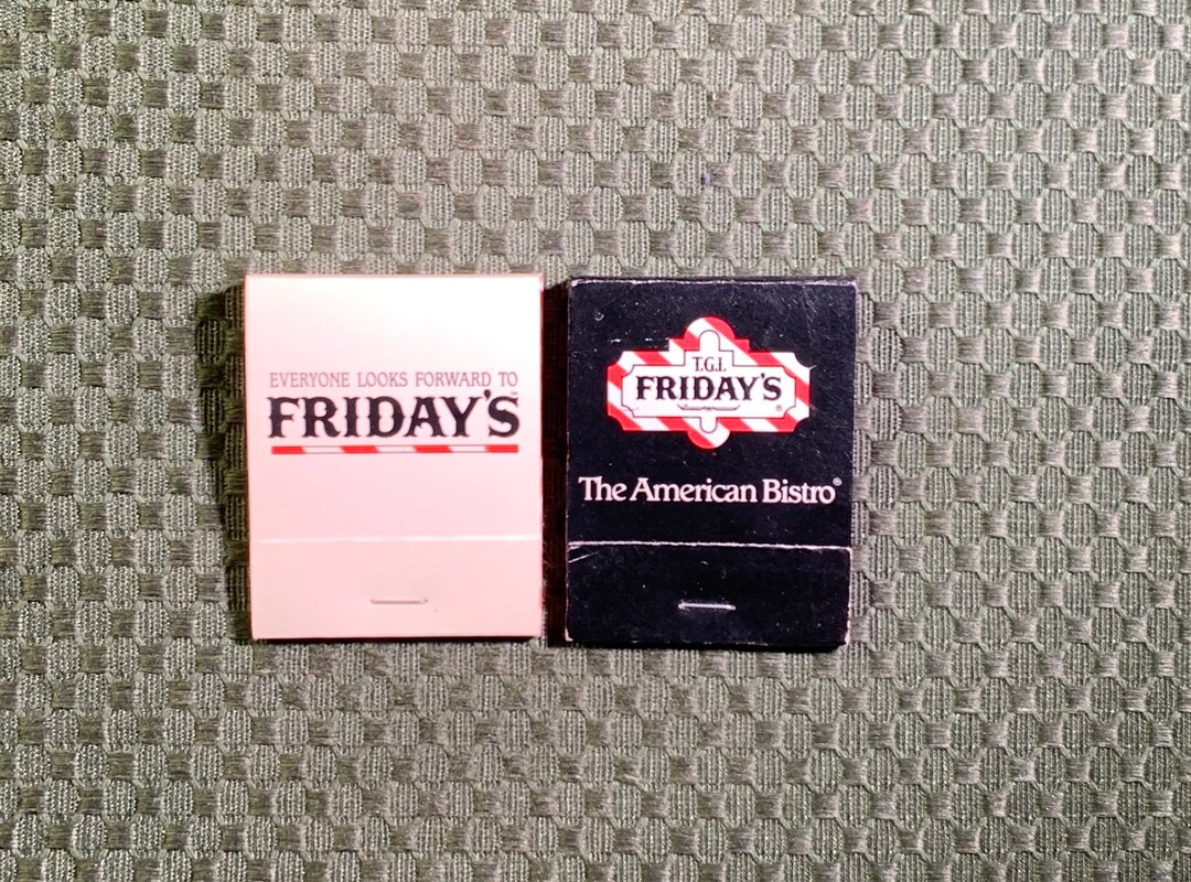 Vintage Matchbooks, TGIF, Fridays Restaurant, Arlington, Dallas, Ft Worth, Texas, Lot of 2, W