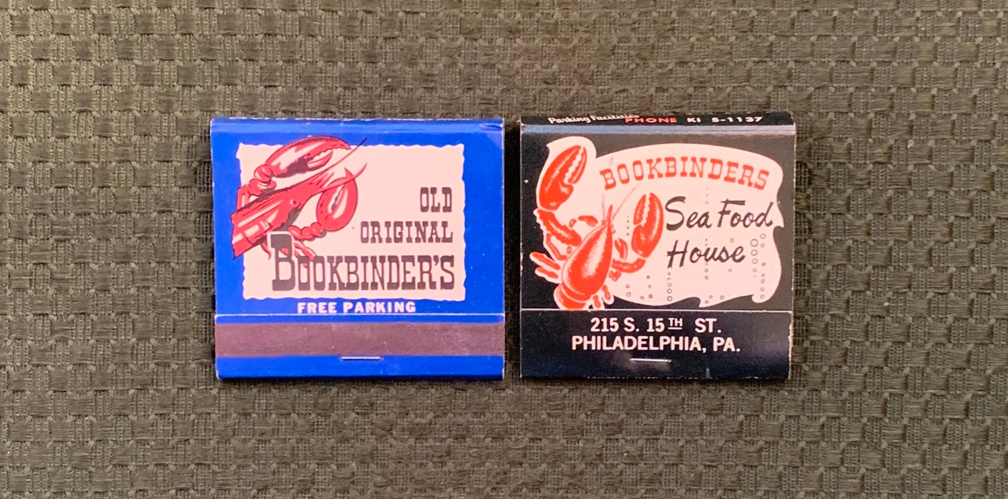 Vintage Matchbooks Bookbinders Seafood Restaurant Etsy UK