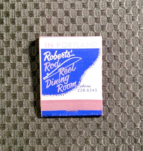 Vintage Matchbook, Roberts, Rod N Reel, Restaurant, Portland