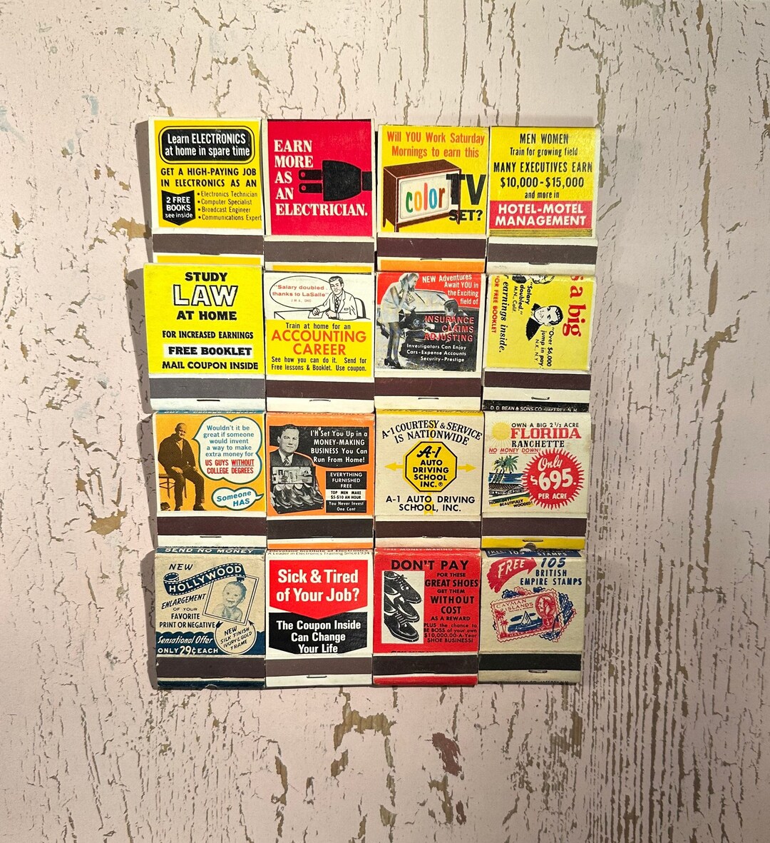 Vintage Matchbooks, Point of Sale, Giveaway, Earn A Career, Make Profit, Selling, Lot of 16