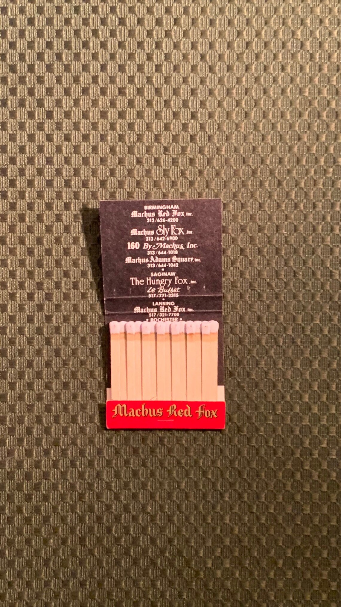 Vintage Matchbook Machus Red Fox Restaurant Birmingham - Etsy