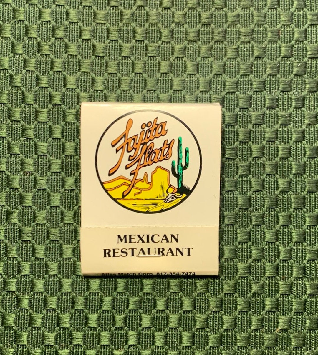 Vintage Matchbook, Fajita Flats, Mexican, Restaurant, Houston, Texas, W