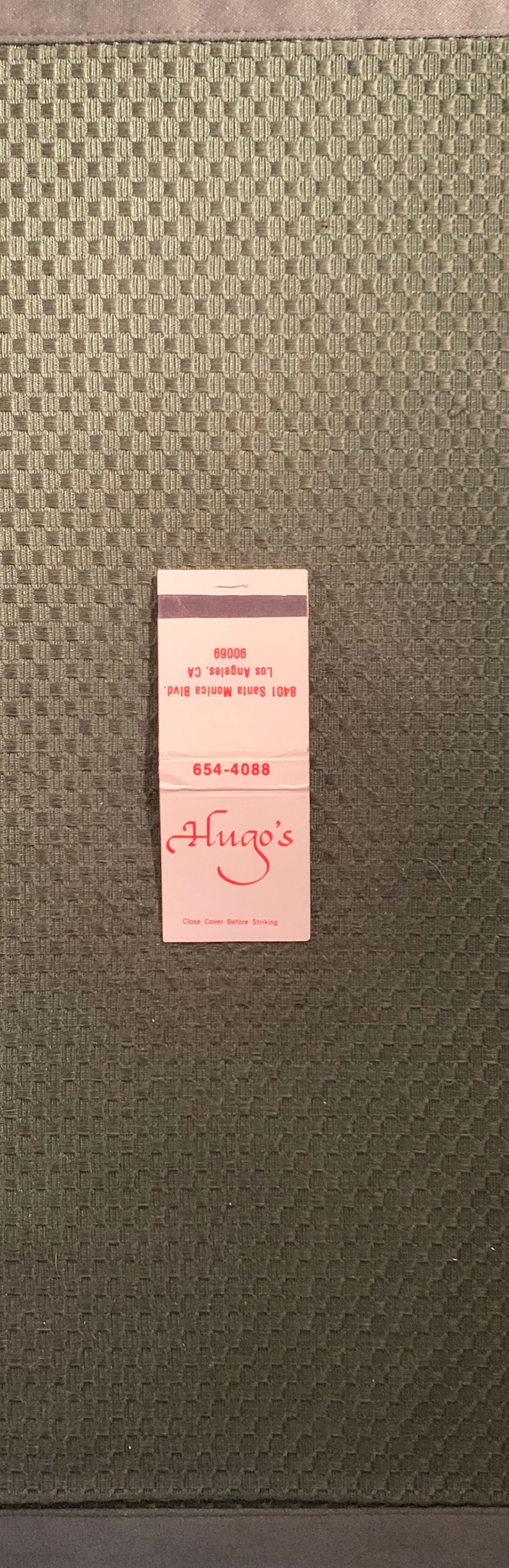 Vintage Matchbook Hugos Restaurant West Hollywood Los - Etsy