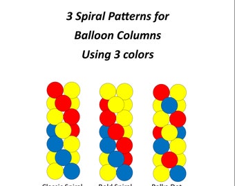 Instructions on how to make spiral patterns with 3 colors including video