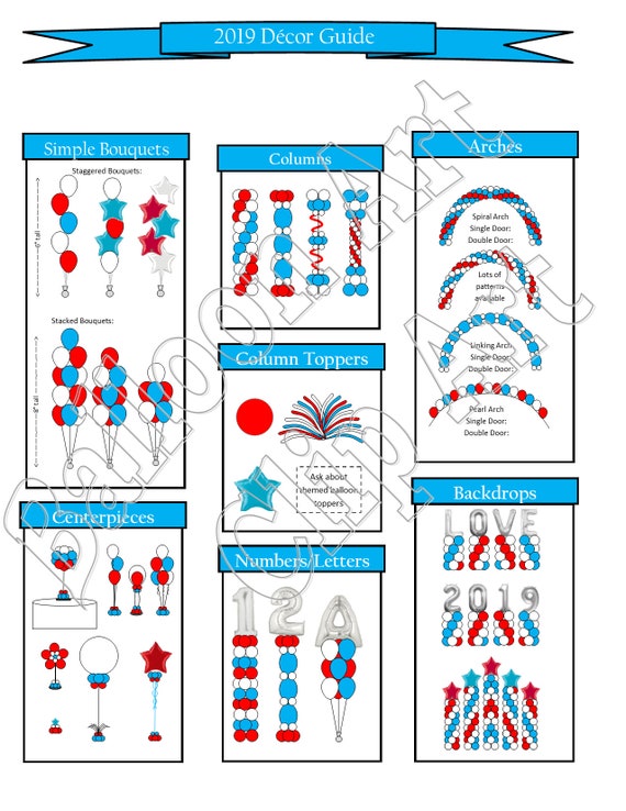 2019 Balloon Menu Style A In Png Pdf And Pub Etsy