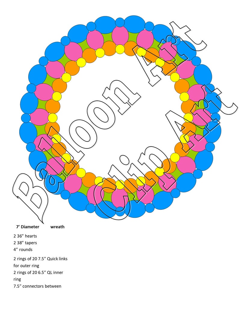 Linking Balloon Circle With Instructions for a 7' Circle. Etsy