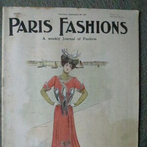 Antique Paris Fashions/ La Nouvelle Mode Magazine- September 28 1901