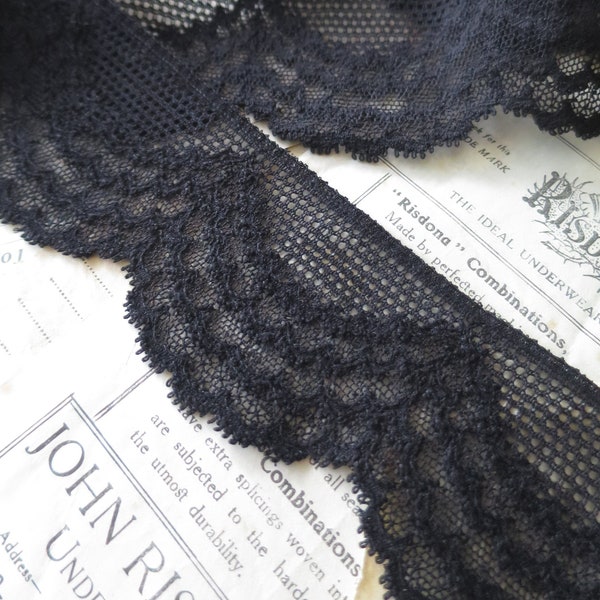 Black Lace Fabric - Etsy UK