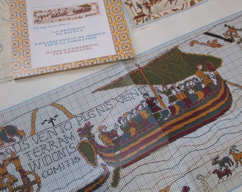 Sajou Museum & Heritage Bayeux Tapestry Embroidery Chart- Harold&#39;s Embarkment at Normany
