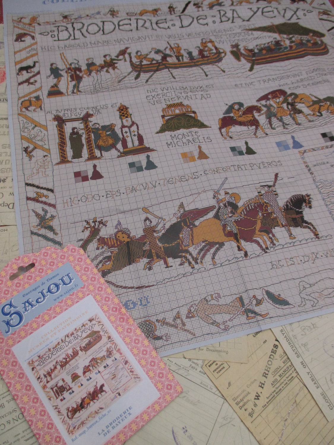 Antique bayeux embroidery - Etsy 日本