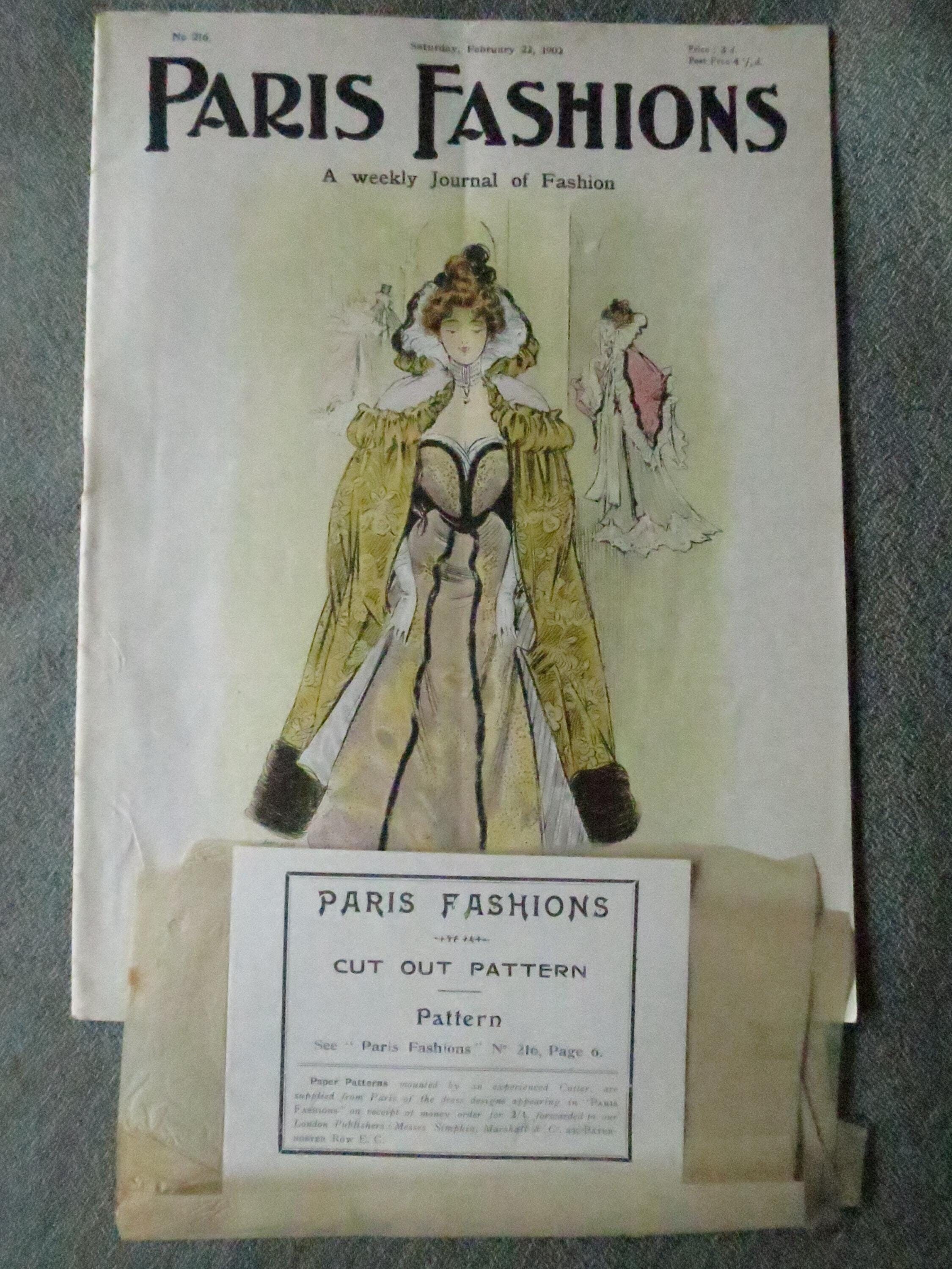 Antique Paris Fashions/ La Nouvelle Mode Magazine- February 22