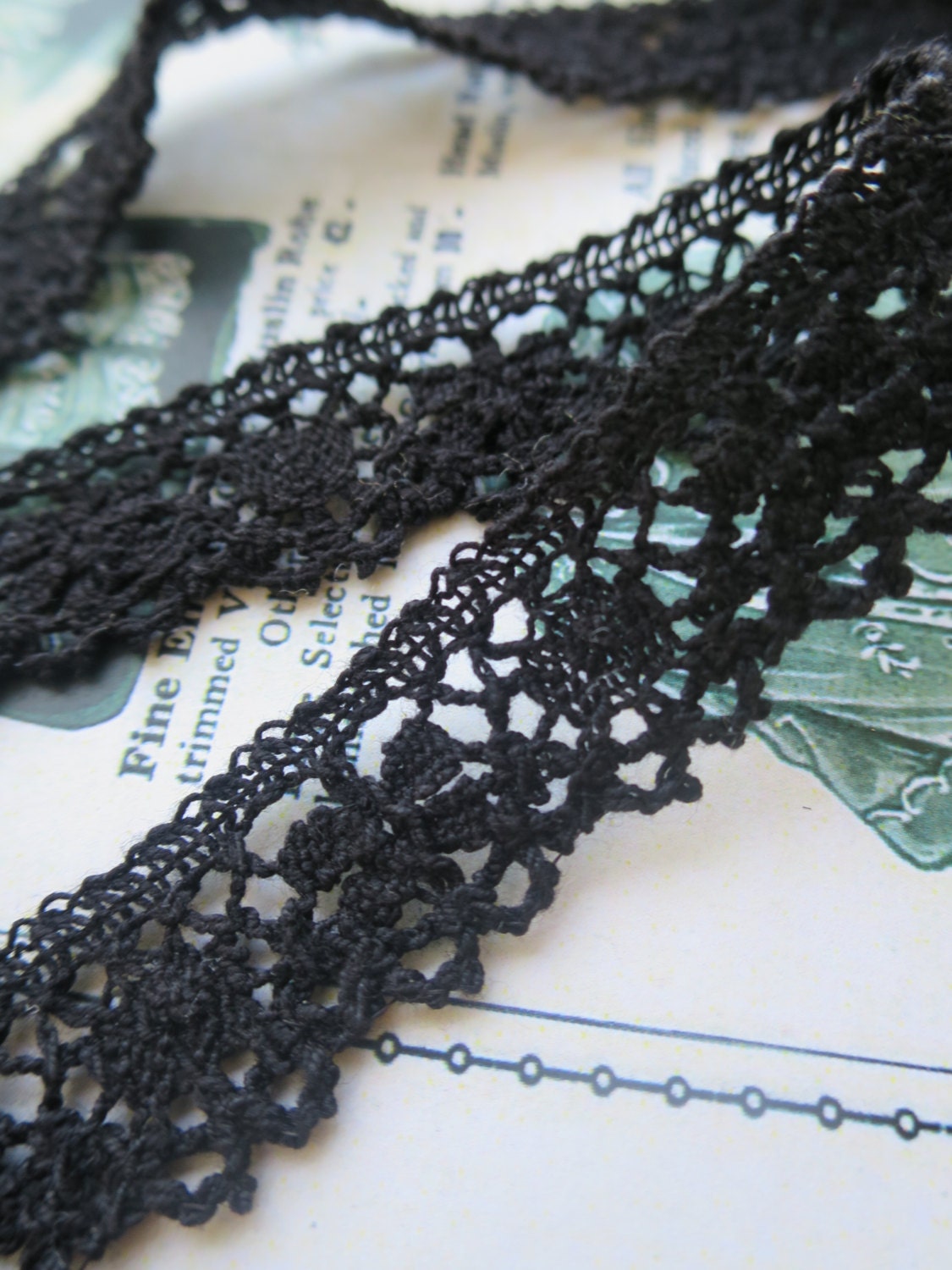Black English Nottingham Cluny Lace- Traditional Torchon- 2 Cm - Etsy