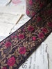 Sparkly Jacobean Roses 60 mm Jacquard Woven Ribbon 