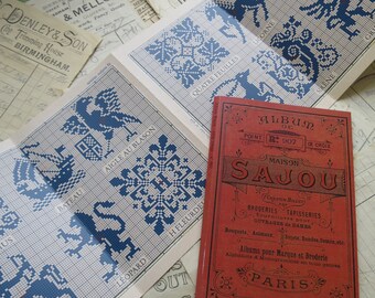 Sajou Red Cross Stitch Album 906- Traditional Motif Designs