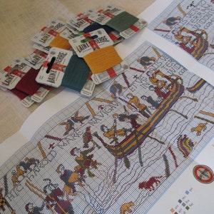 Sajou Museum & Heritage Bayeux Tapestry Embroidery Kit- Harold&#39;s Embarkment at Normandy