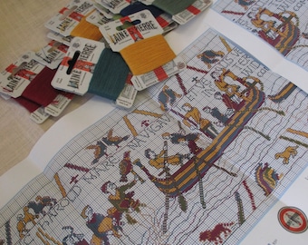 Sajou Museum & Heritage Bayeux Tapestry Embroidery Kit- Harold's Embarkment at Normandy