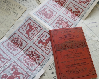 Sajou Red Cross Stitch Album 908- Traditional Motif Designs