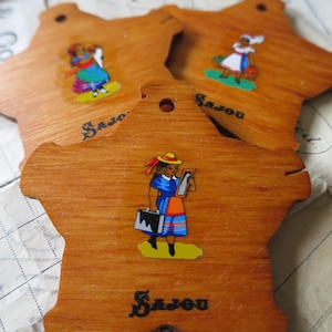 3 cartes en fil de bois Sajou - Petits métiers