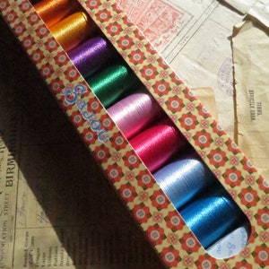 Sajou Fil au Chinois Rayon/ Vegan Silk- Boxed Set 8 Spools- Bright Tones