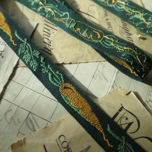 Carrots 10 mm Jacquard Woven Ribbon- Green