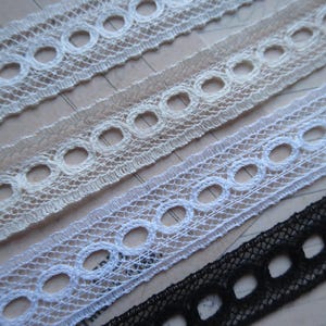 English Nottingham Lace- Valenciennes Eyelet Insertion- 1.7 cm