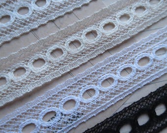 Englische Nottingham-Spitze - Valenciennes Eyelet Insertion - 1.7 cm