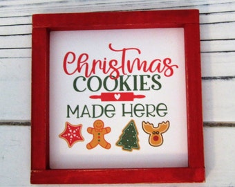 Christmas Cookies Miniature Sign, Tiered Tray Decor, Christmas Cookies Made Here Sign, Christmas Decor, Fresh Baked Cookies, Cookie Decor