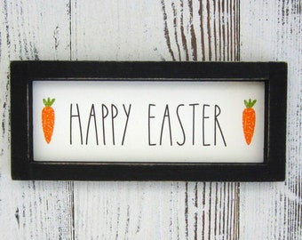 Easter Tiered Tray Sign, Happy Easter, Easter Sign, Easter Decor, Miniature Wood Frame Sign, Small Easter Sign, Farmhouse Coffee Bar Sign