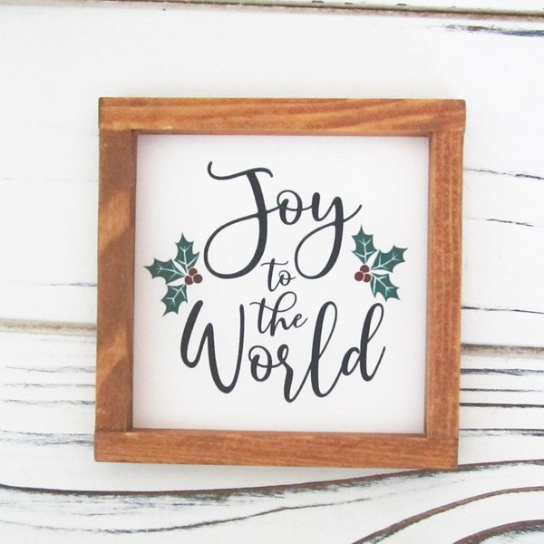 Christmas Sign, Joy To The World, Miniature Tiered Tray Sign, Small Christmas Decor, Miniature Christmas Decor, Tiny Christmas Sign