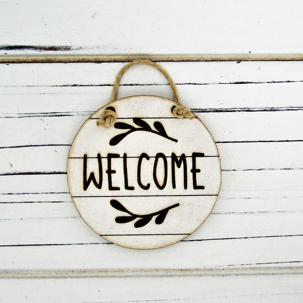 Welcome Miniature Front Door Sign, Tiered Tray Decor, Seasonal Decor, Mini Holiday Sign, Valentine's Day Miniature Sign, Dollhouse, Tiny