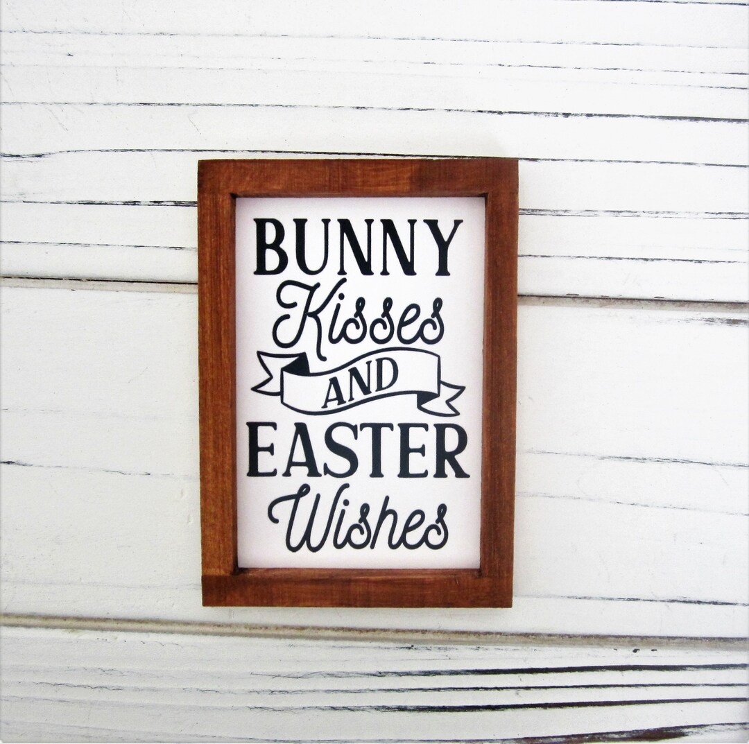 Bunny Kisses Easter Wishes Sign Easter Sign Tiered Tray - Etsy