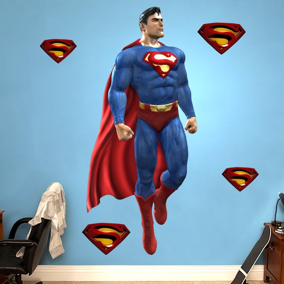 Superman Wall Sticker HUGE LARGE SMALL Removable decal 3D Etsy
