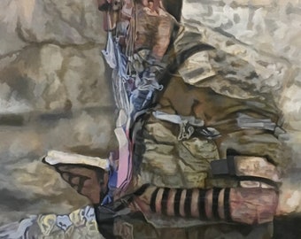 Western Wall Painting, Praying Soldier Art, Israel Art