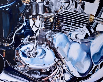 Motorcycle Engine Art Print