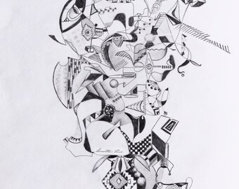 Musician Painting Print, Schluss Inspired Abstract Art