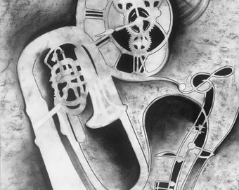 Charcoal Drawing: Musical Interlude